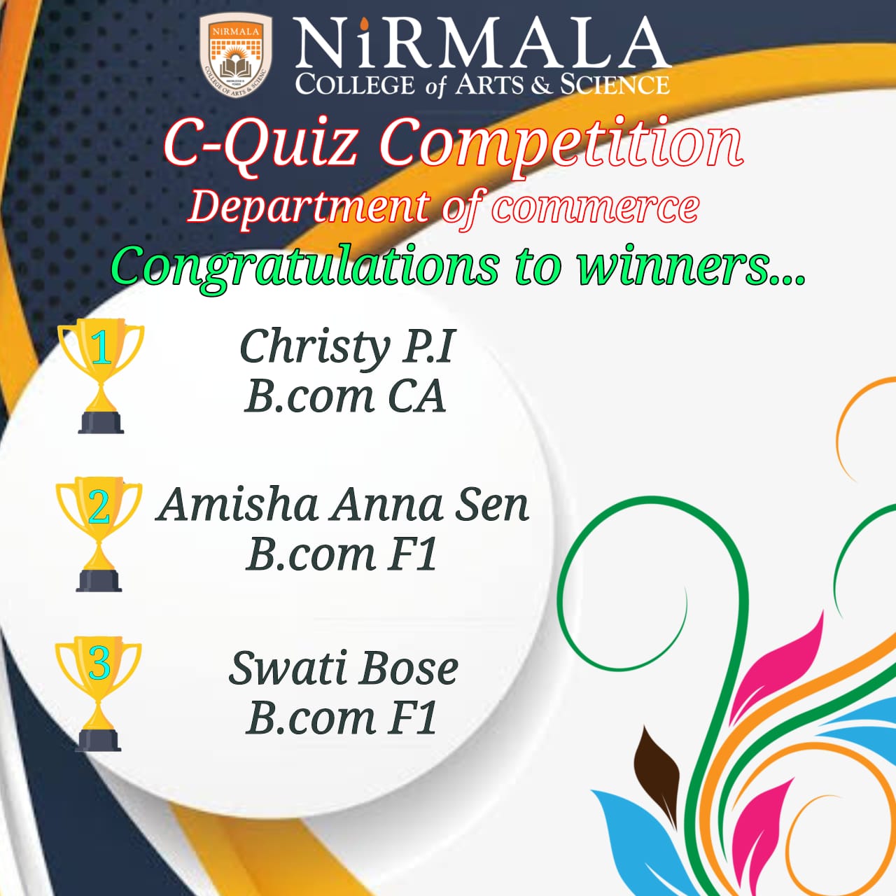 Commerce Quiz Competition Winners