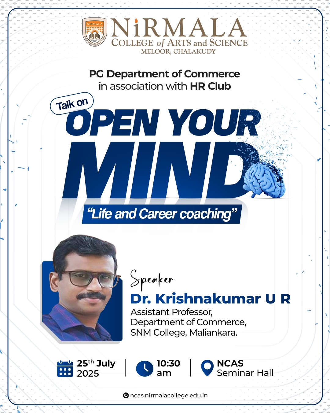  Motivational talk titled “OPEN YOUR MIND: LIFE AND CAREER COACHING”