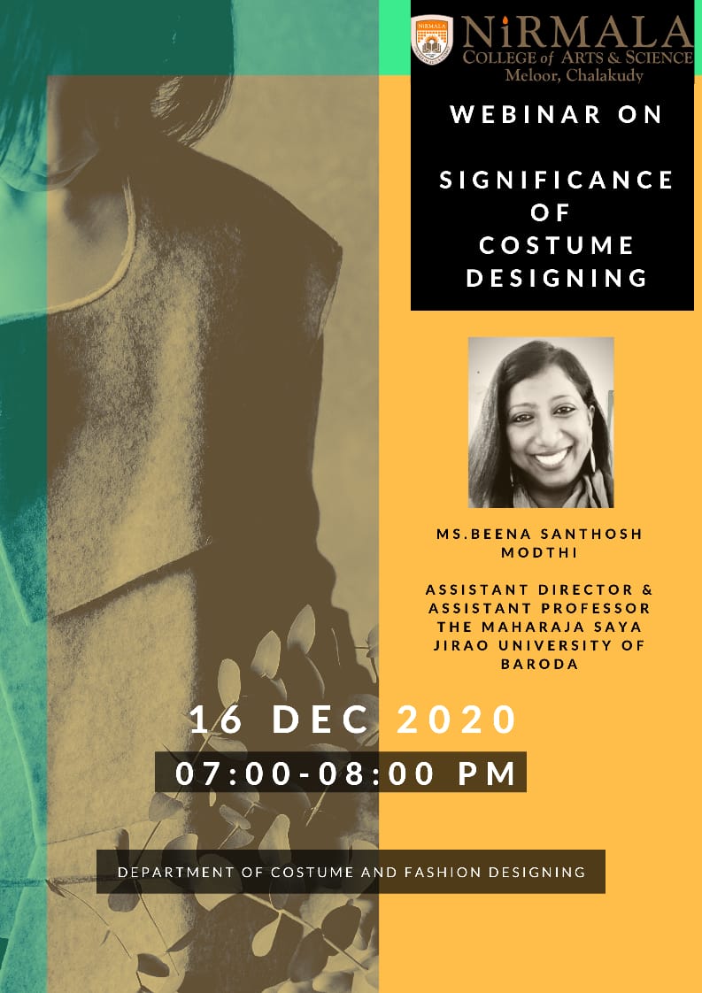 webinar on the topic Significance of costume designing.